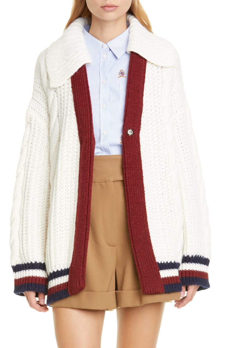 Hilfiger Collection Cable Knit Cardigan, Main, color, 