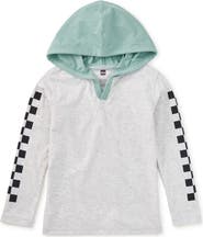 Tea Collection Checker Sleeves Happy Hoodie