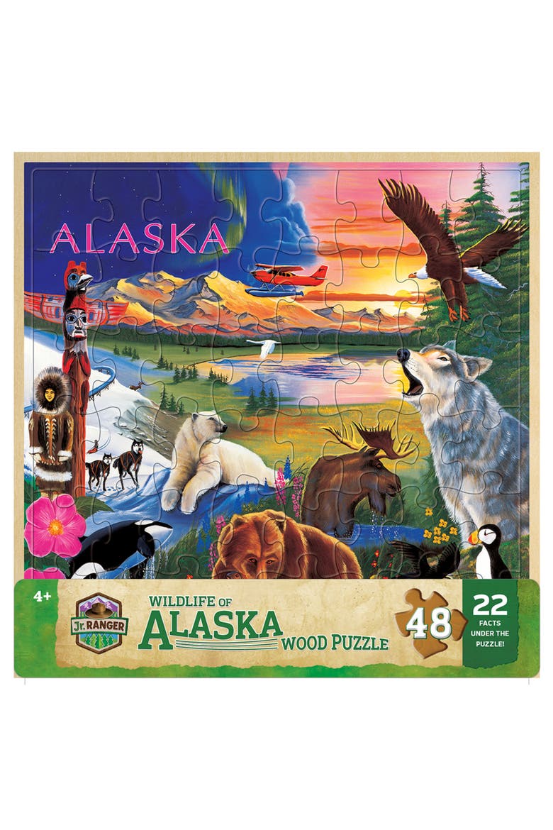Wildlife of Alaska 48 Piece Wood Puzzle, Main, color, Multicolor