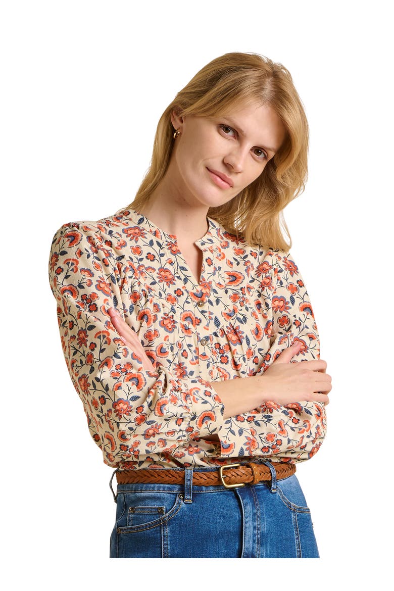 Lindsay Long Sleeve V-Neck Shirt, Main, color, Cream
