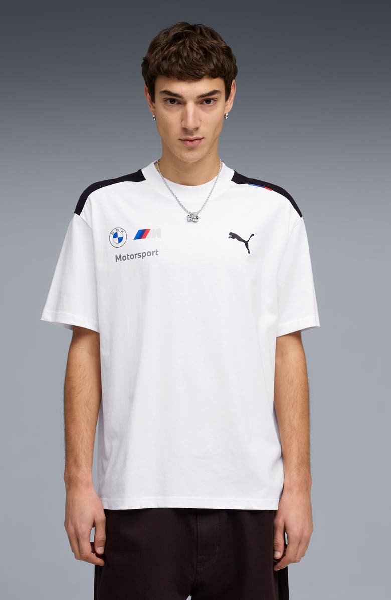 PUMA x BMW Replica Drivers Cotton Graphic T-Shirt, Alternate, color, Puma White