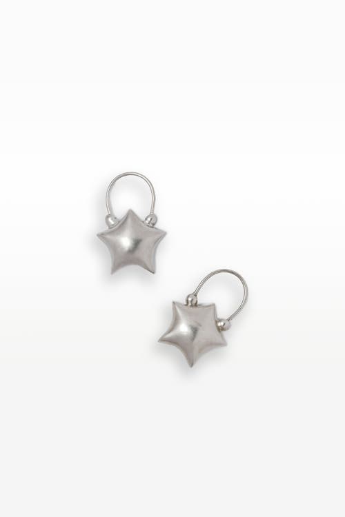 67jewelry Puffed Star Earrings In Silver