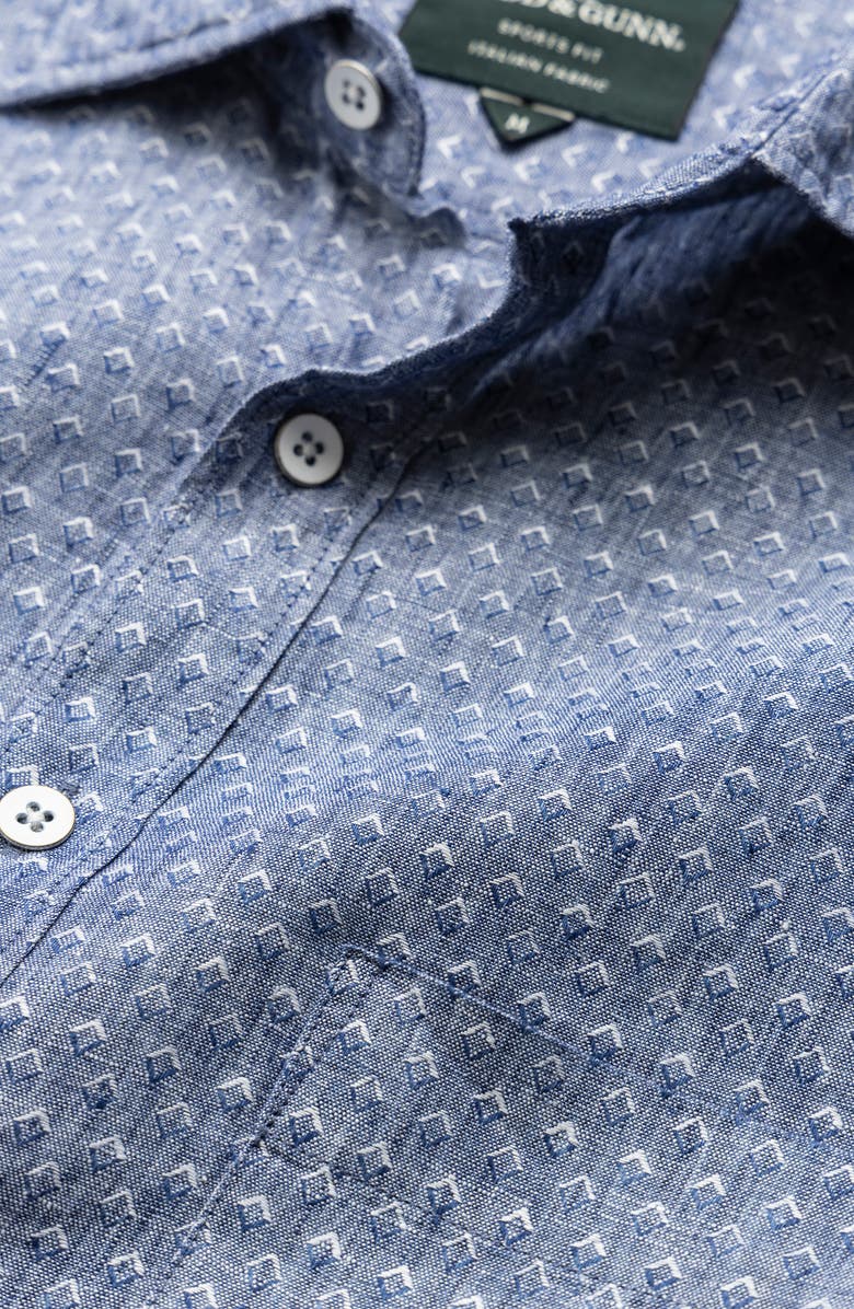 Rodd & Gunn Bendrose Sports Fit Diamond Jacquard Linen Button-Up Shirt, Alternate, color, 