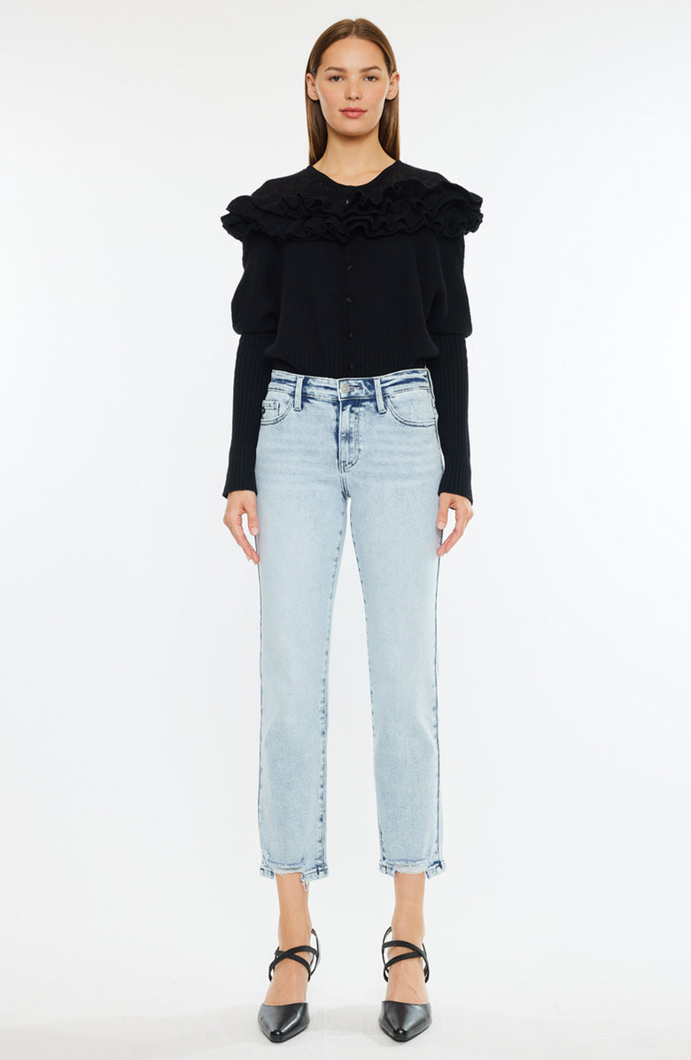 KanCan Pam Essentials Mid Rise Crop Straight Jeans, Main, color, Medium Wash