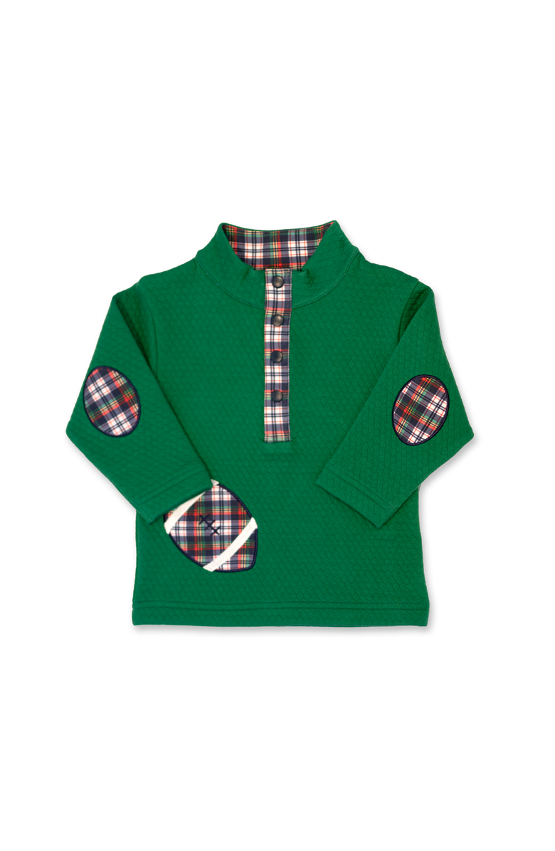 Florence Eiseman Green Jacquard Knit Pullover With Football, Main, color, Green