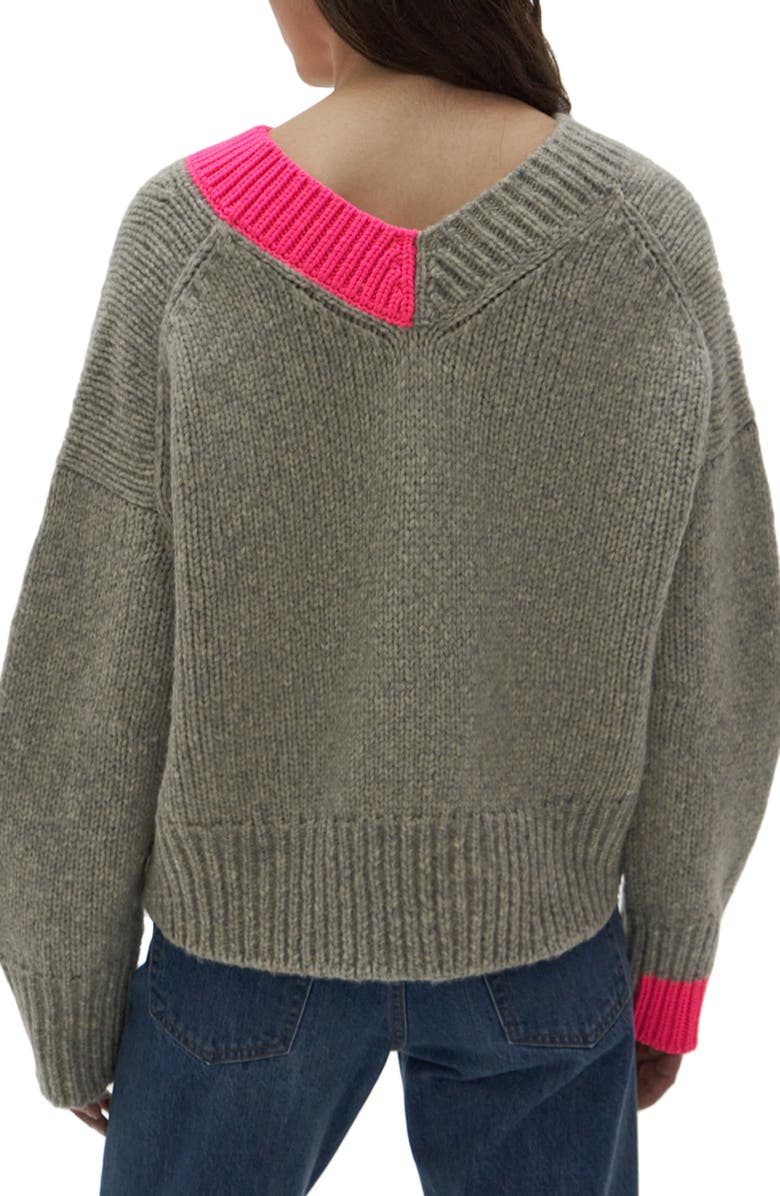 Helmut Lang Wool & Camel Hair Blend V-Neck Sweater, Alternate, color, 