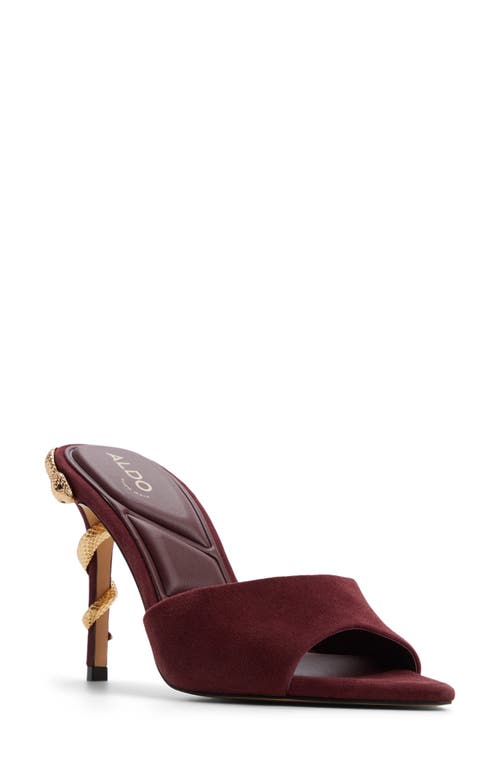 Aldo Seashella Pointed Toe Slide Sandal In Burgundy