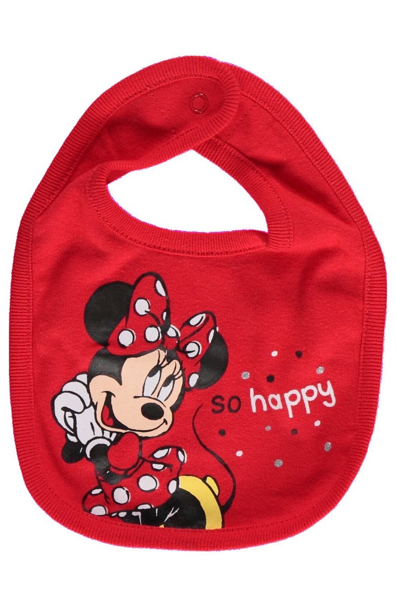 Disney Bodysuit Pants Bib & Hat Layette Set, Alternate, color, Red