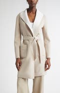 ST. JOHN Two-Tone Double Face Wool & Cashmere Coat
