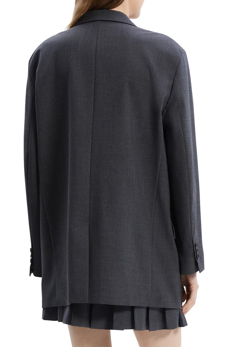 Theory Stretch Wool Blend Blazer, Alternate, color, Charcoal Melange