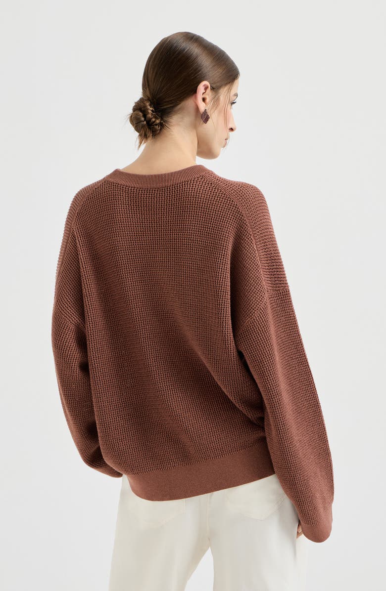 Brunello Cucinelli Sparkling net sweater, Alternate, color, Red