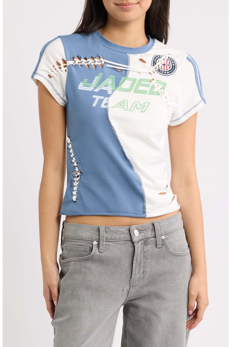Macrame Spliced Football Top, Main, color, MULTI