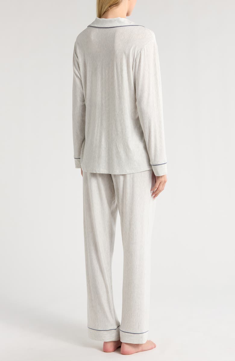 Eberjey Gisele Printed Long Pajamas, Alternate, color, Heritage Lt Htr Grey