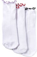 Stems Contrast Ruffle 3-Pack Crew Socks