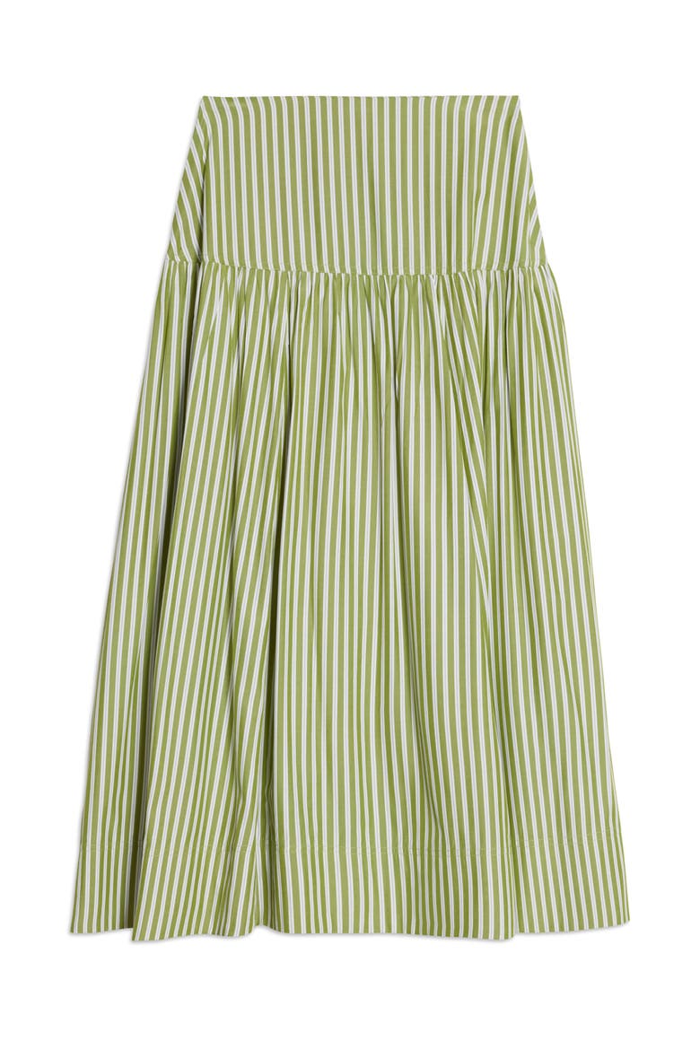 Stripe Drop Waist A-Line Skirt, Alternate, color, Green