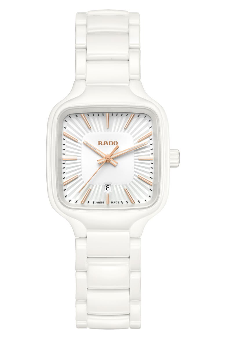 True Square Bracelet Watch, 29mm, Main, color, WHITE
