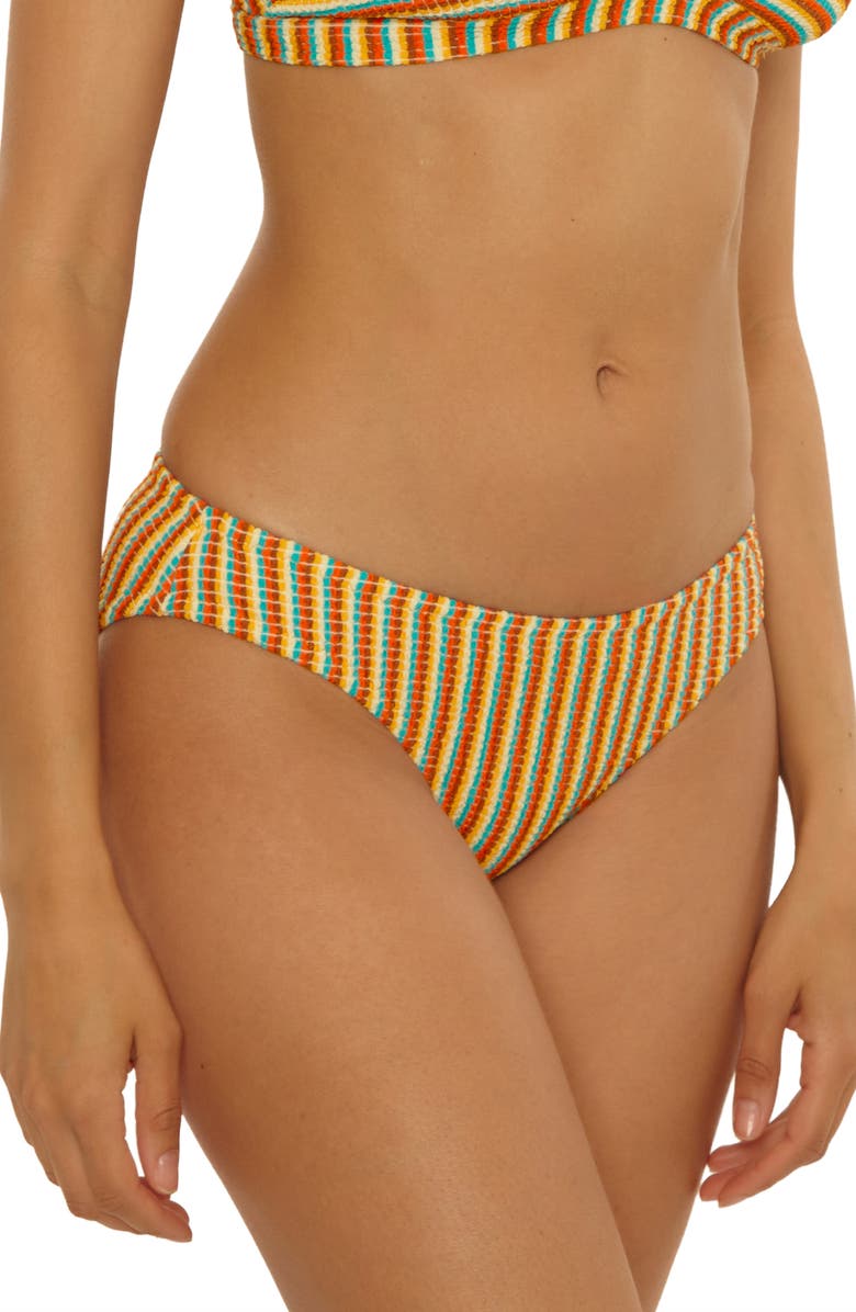 Lucky Brand Ocean Wave Hipster Bikini Bottoms, Alternate, color, Red Multi