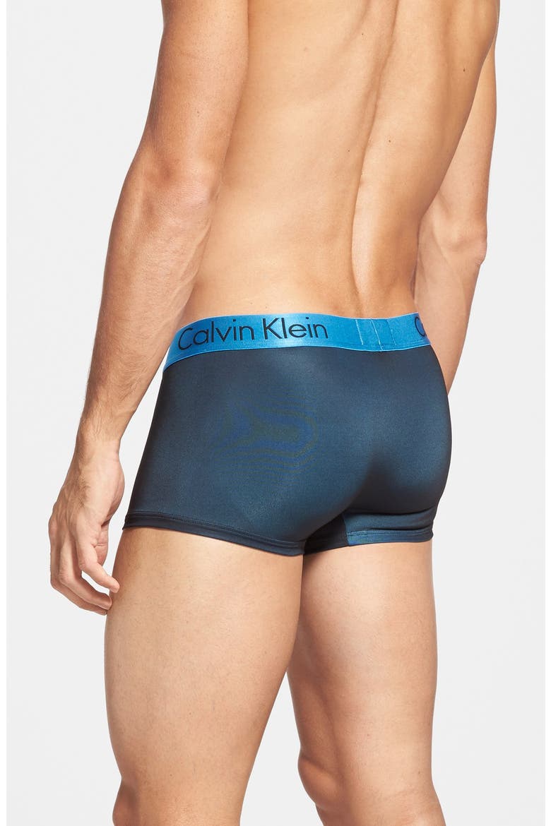 'Contrast Micro' Stretch Trunks, Alternate, color, BLACK/ BLUE RITUAL