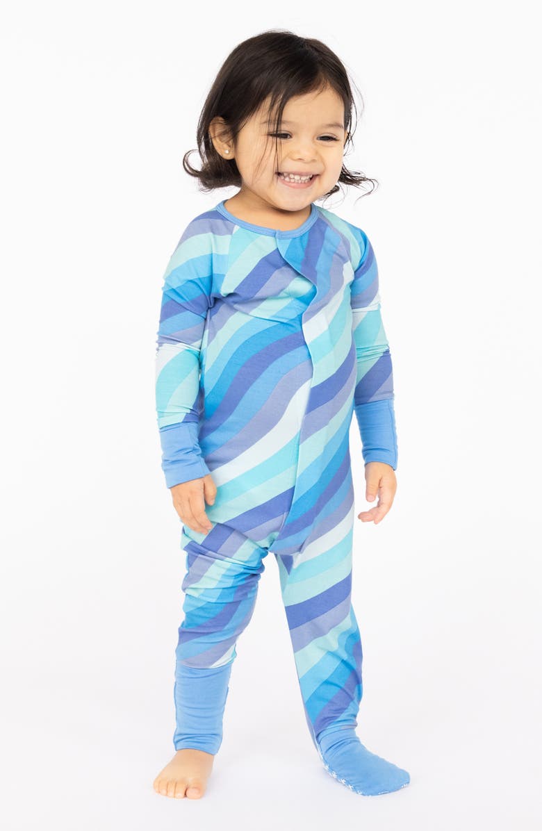 Magnetic Me Shine Magnetic Closure Convertible Footie, Alternate, color, Blue