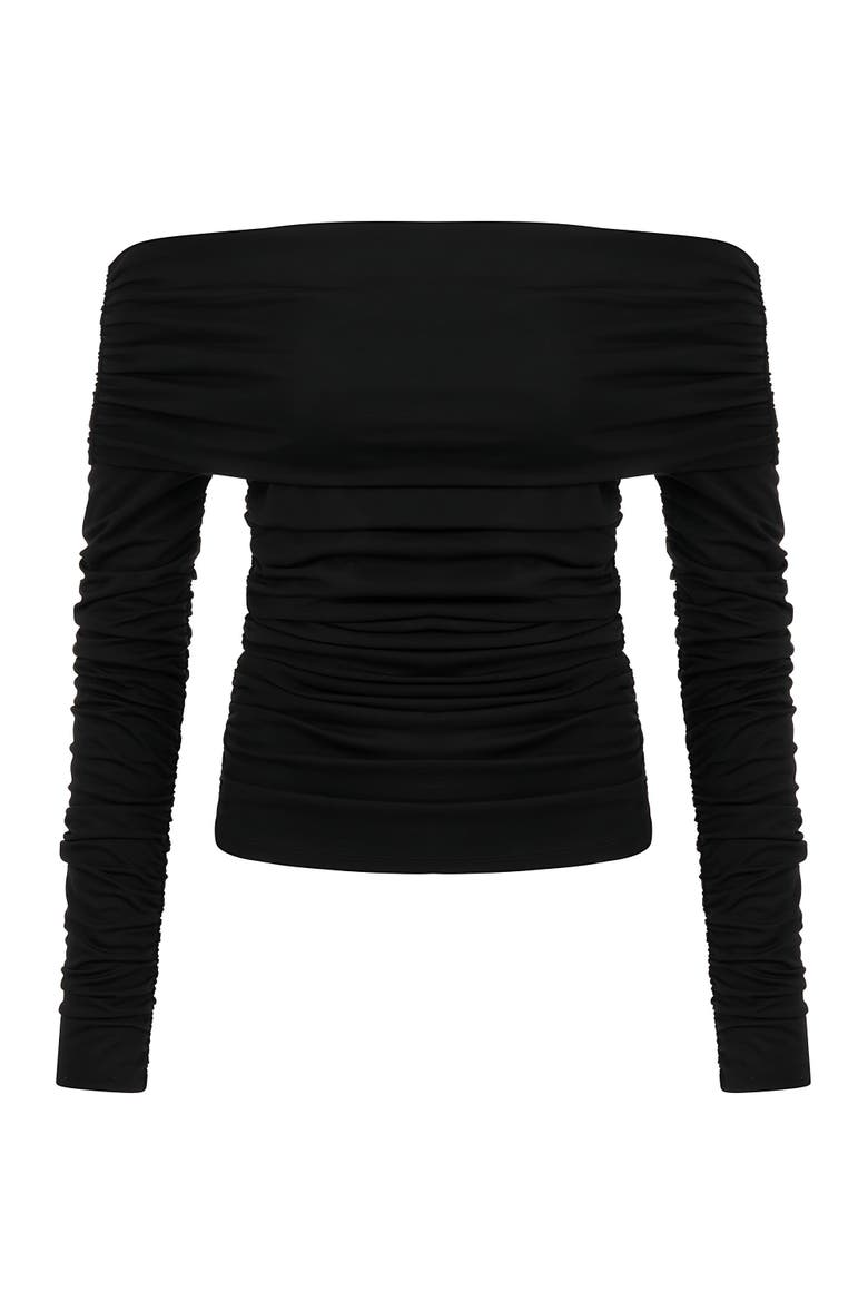 Off Shoulder Blouse with Ruffle Detail, Alternate, color, Black