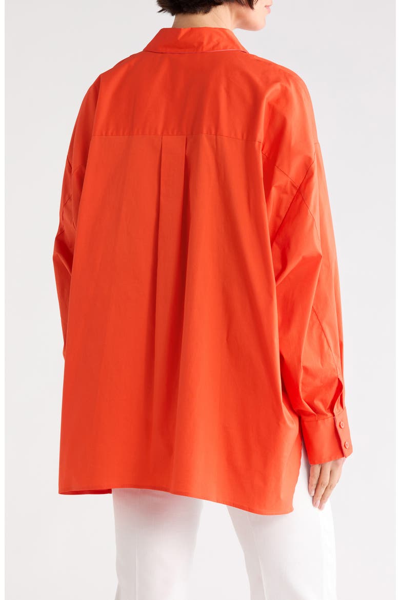 Laura Oversize Button-Up Tunic Shirt, Alternate, color, BURNT ORANGE