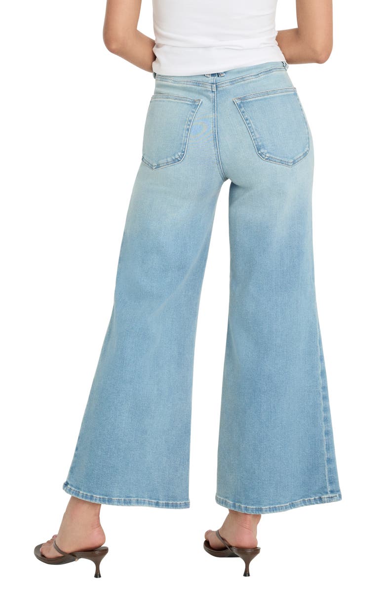 Good American Soft-Tech Good Waist Crop Palazzo Jeans, Alternate, color, Indigo1225