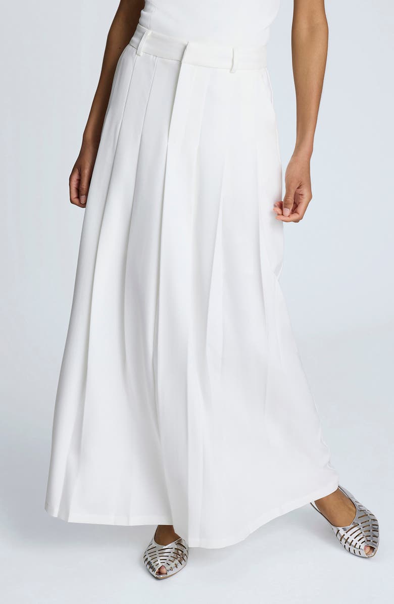 Kenneth Cole Pleated Maxi Skirt, Main, color, Pure White