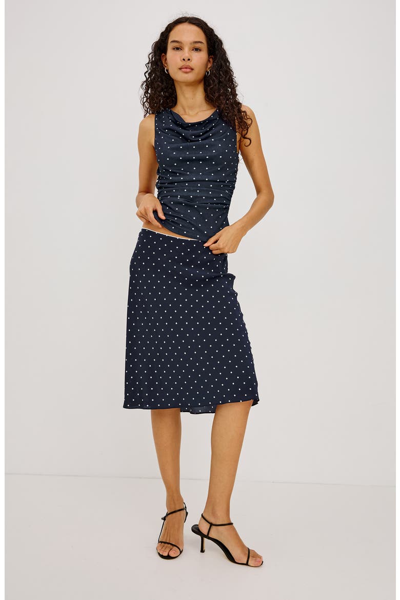 Jolene Polka Dot Midi Skirt, Alternate, color, NAVY POLKA DOTS