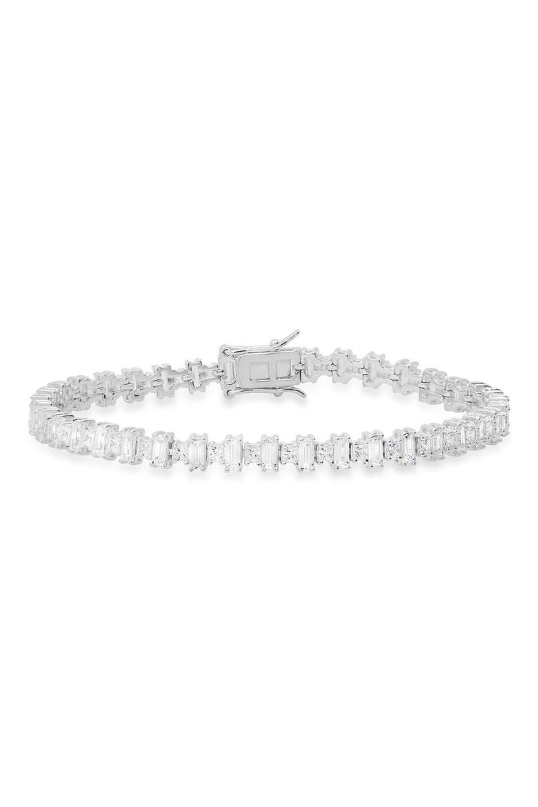 Sterling Silver CZ Tennis Bracelet, Main, color, SILVER