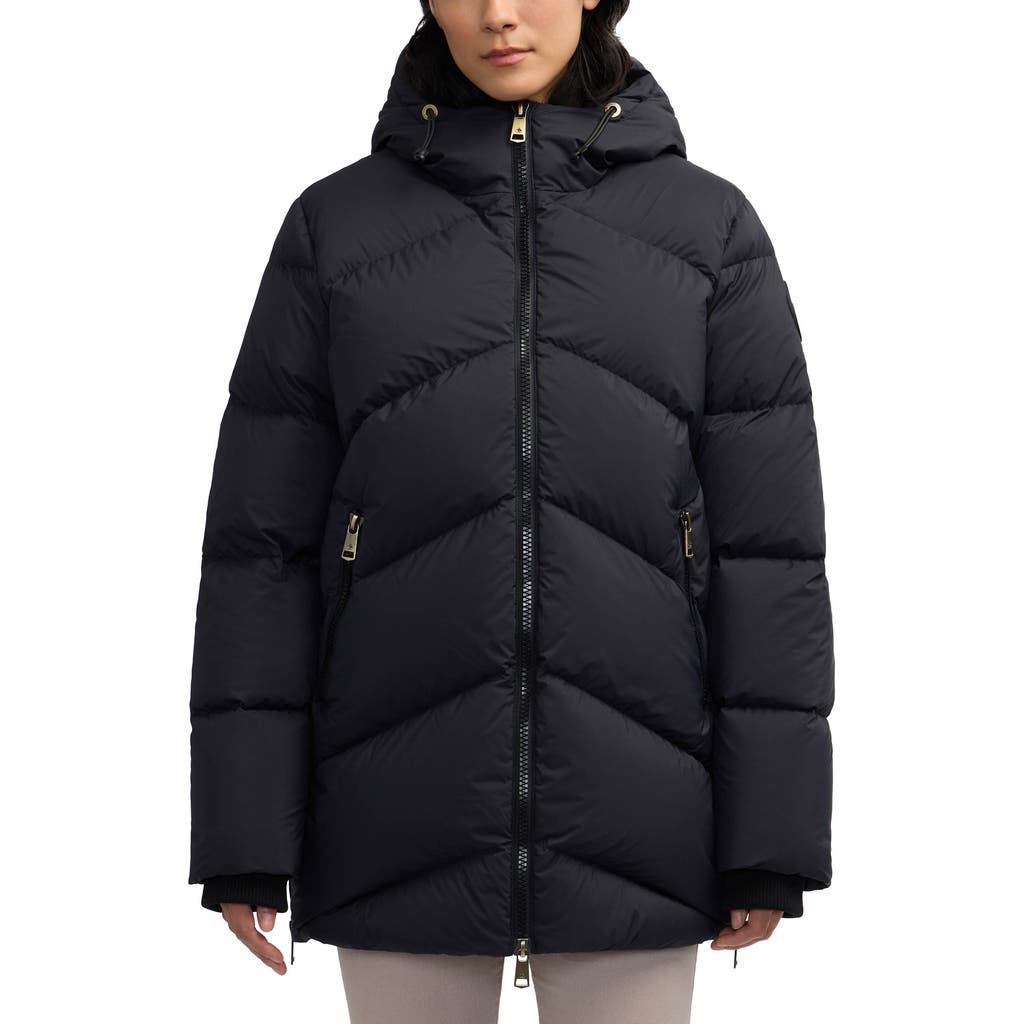 Scotch & Soda Fallon Inverted Chevron Quilted Down Jacket In Black