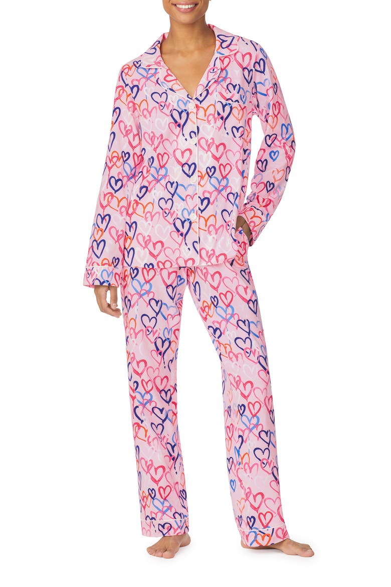 Print Jersey Pajamas, Main, color, ALL MY LOVE