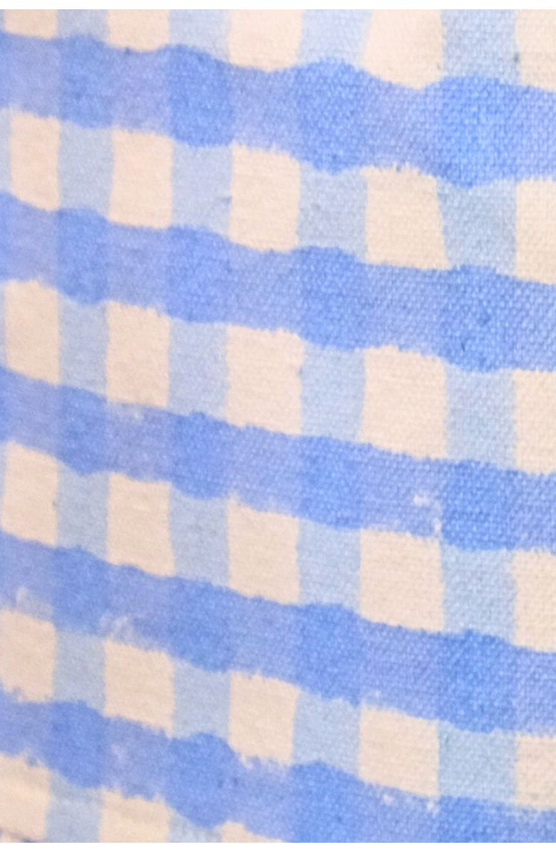 Inner Child Ruffled Tissue Box Cover, Alternate, color, Gingham Blockprint