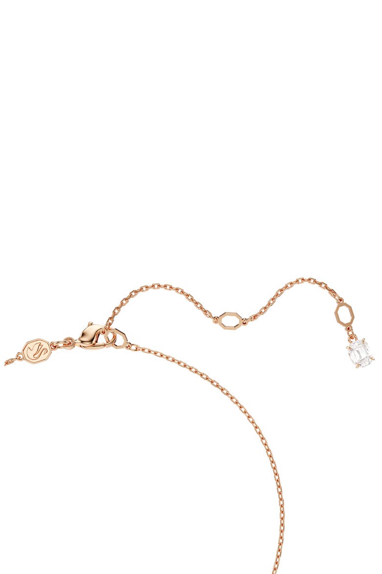 Matrix Faux Pearl & Zirconia Open Circle Pendant Necklace, Alternate, color, ROSE GOLD