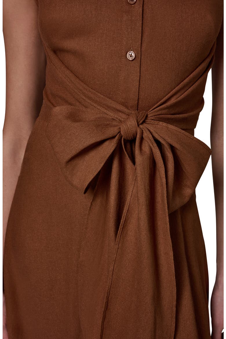 Sleeveless Linen Blend Shirtdress, Alternate, color, COGNAC (C0G)