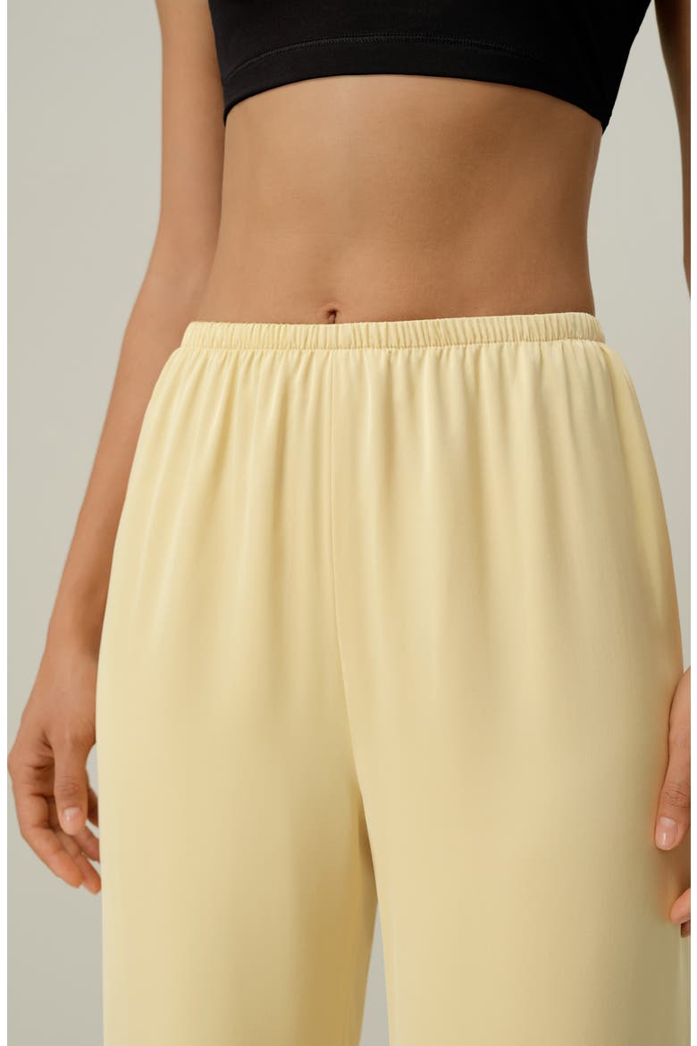Women's Stretch Silk Georgette Straight Leg Pants, Alternate, color, Butter