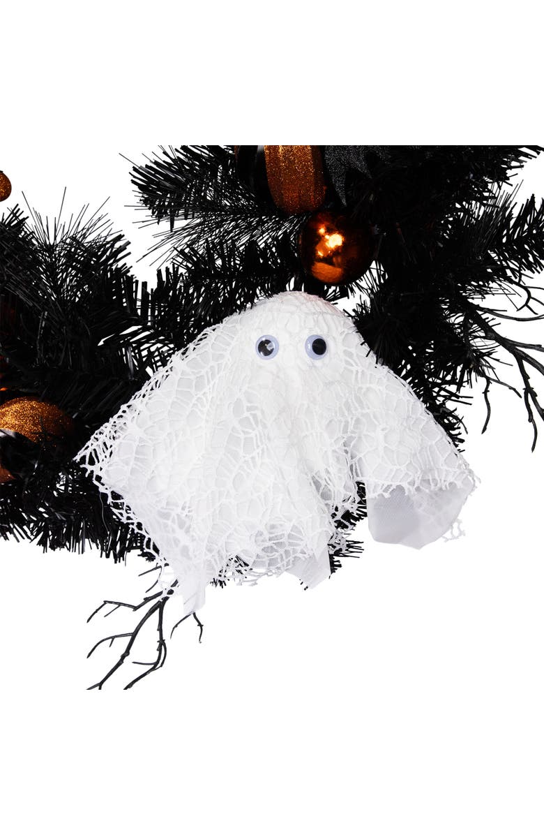 Northlight Ghost and Ornaments Artificial Halloween Wreath - 24" - Unlit, Alternate, color, 