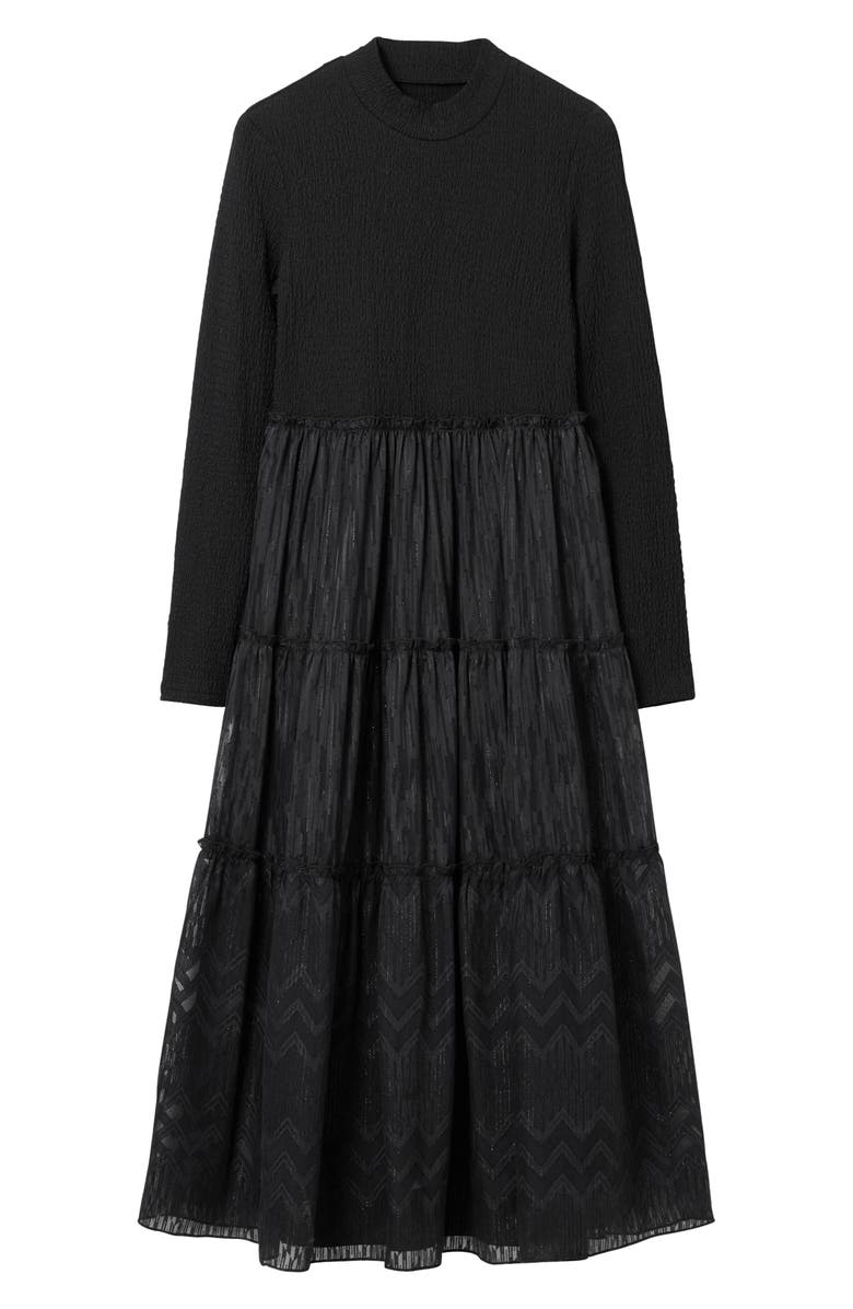 Desigual Misha Metallic Long Sleeve A-Line Dress, Alternate, color, 