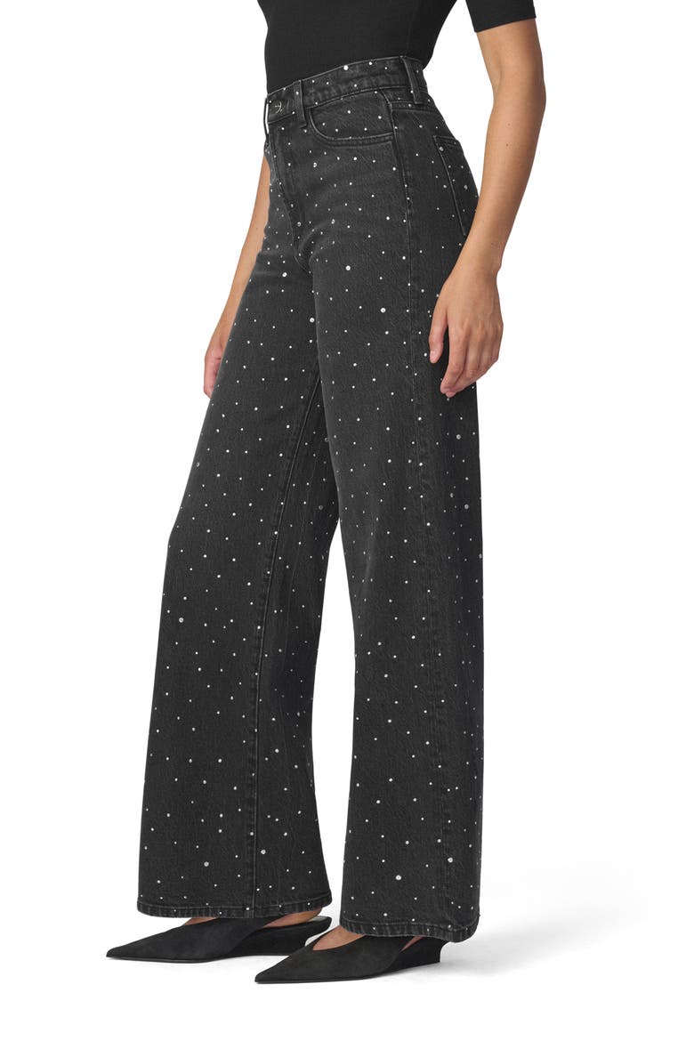 Mia Embellished High Waist Wide Leg Jeans, Alternate, color, ASTEROID STONE