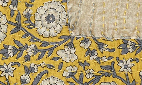 TAJ HOTEL TAJ HOTEL VINTAGE COTTON KANTHA THROW BLANKET