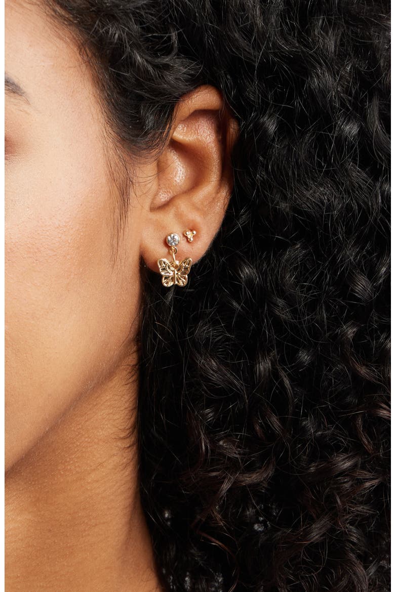 Set of 18 Earrings, Alternate, color, IVORY- GOLD