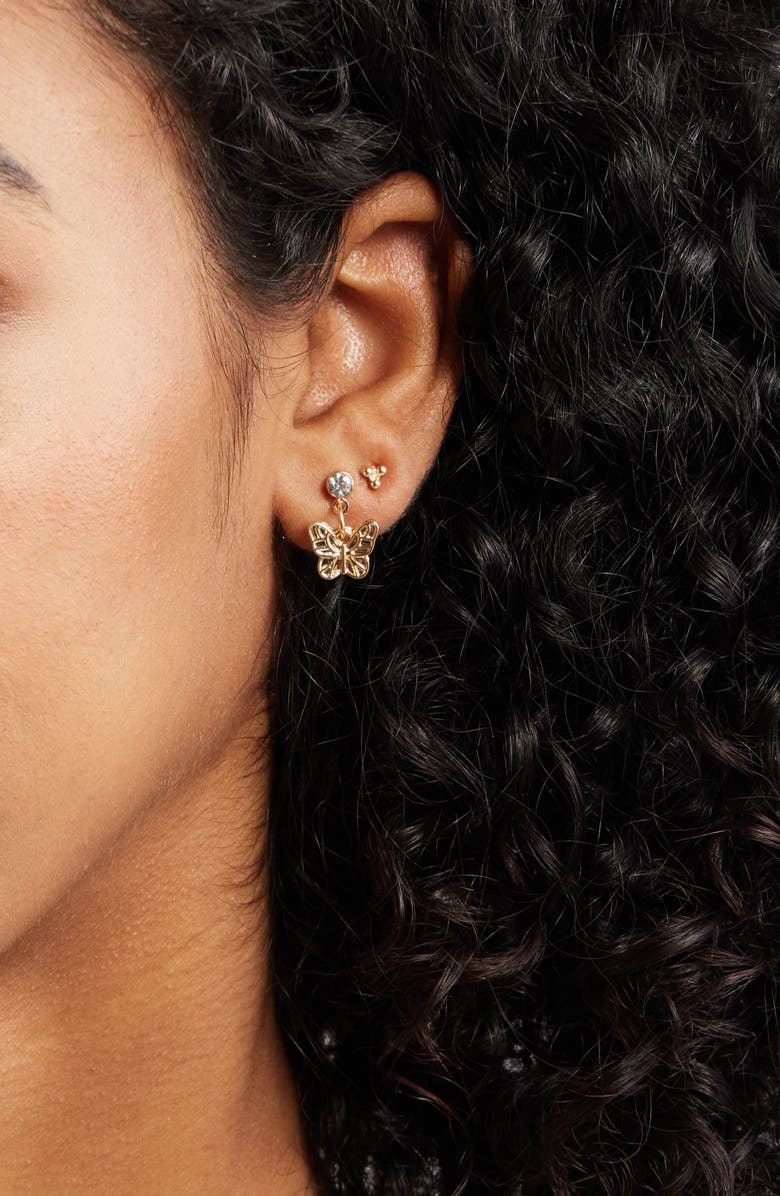 BP. Set of 18 Earrings, Alternate, color, Ivory- Gold