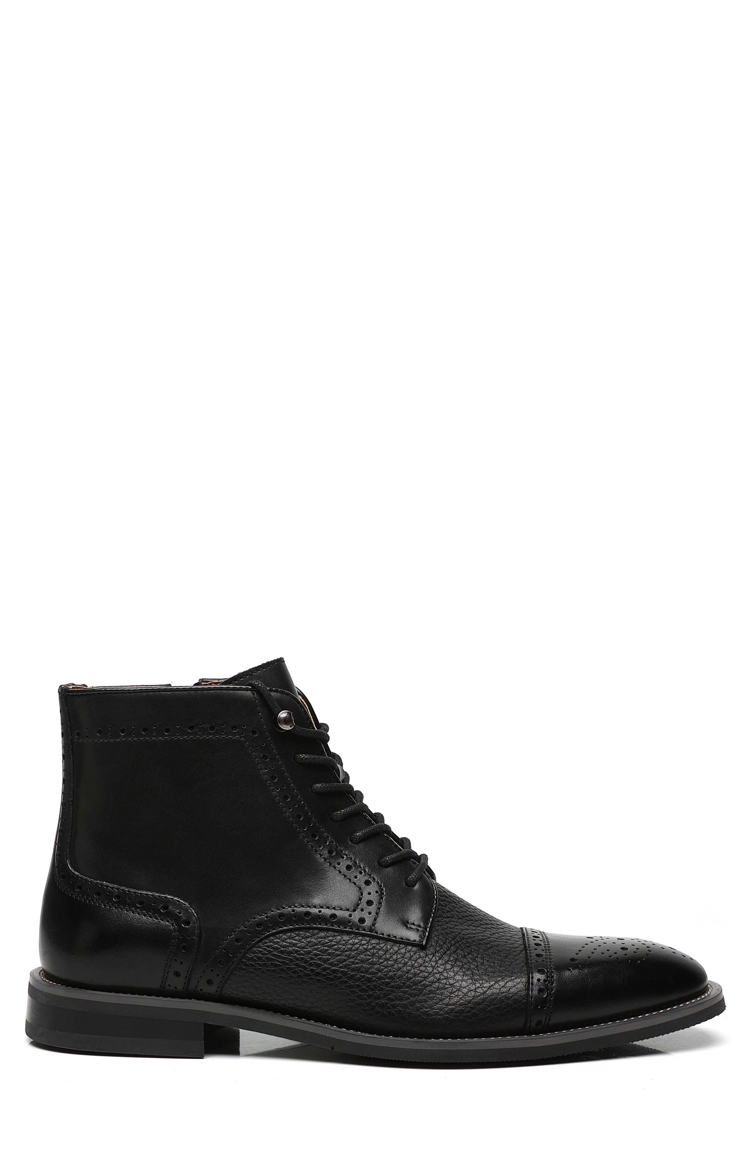 La Milano Jaxon II Cap Toe Boot, Alternate, color, Black