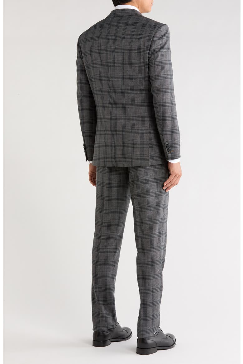 Plaid Two Button Suit, Alternate, color, GRAY