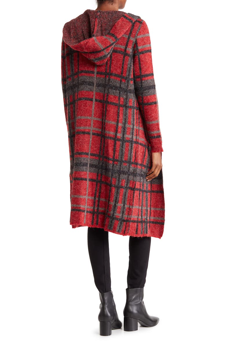 Joseph A Plaid Hooded Maxi Cardigan, Alternate, color,