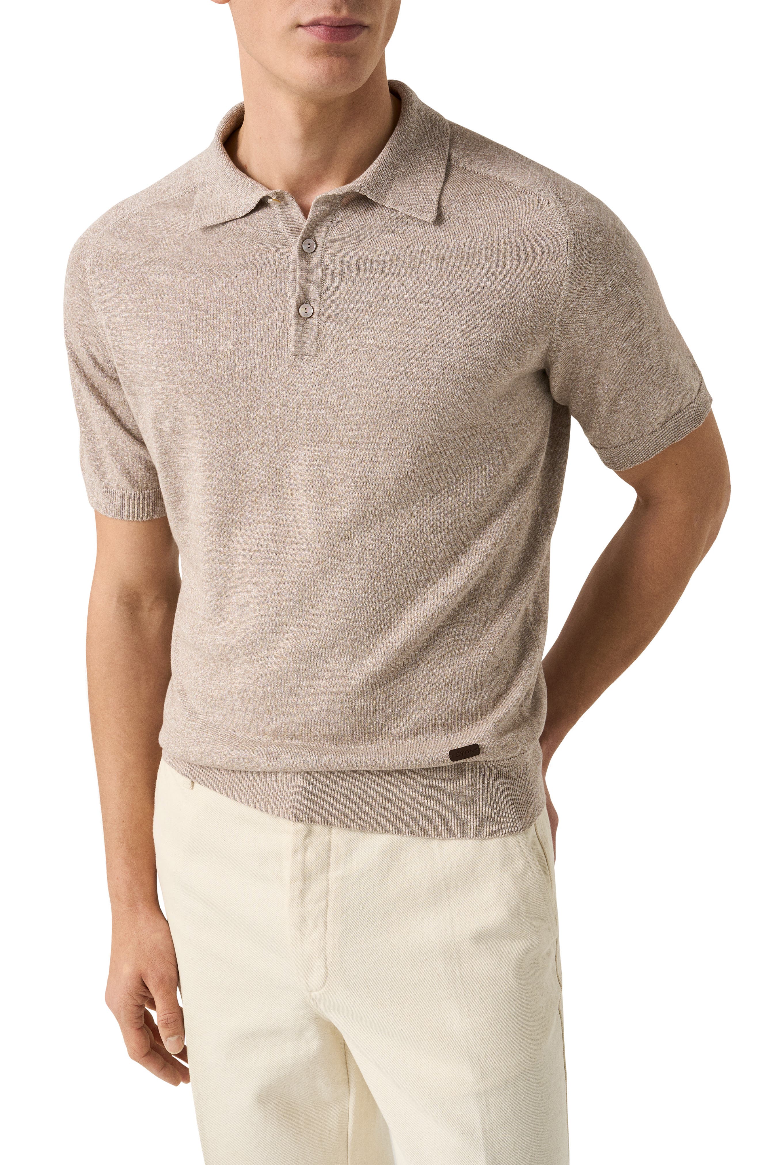 Linen & Cotton Fine Knit Polo - image 1