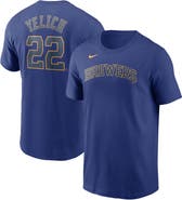 Nike Men's Nike Christian Yelich Royal Milwaukee Brewers Name & Number T-Shirt