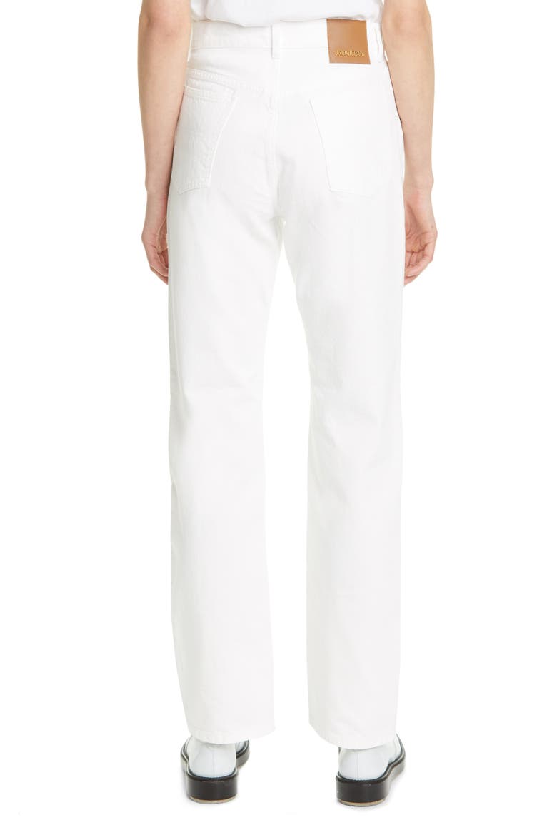 High Waist Straight Leg Jeans, Alternate, color, WHITE