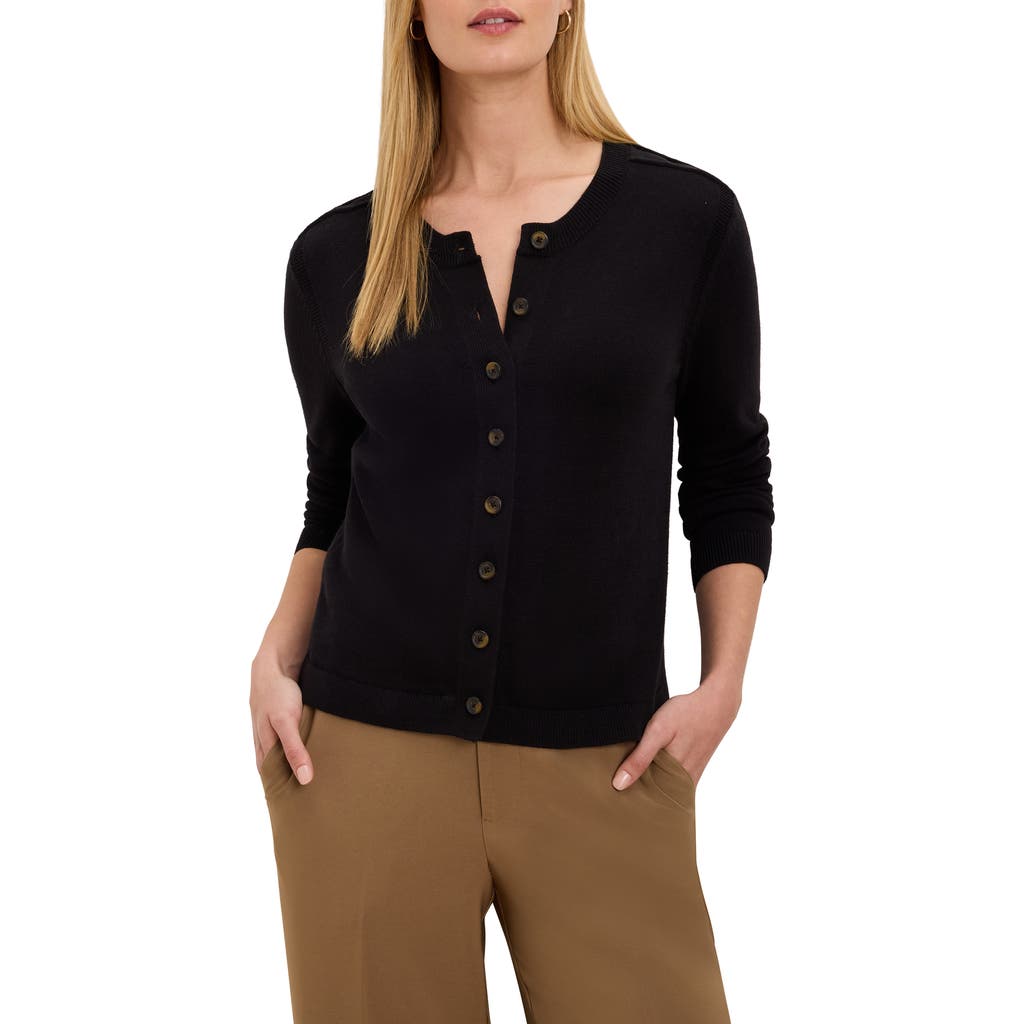 Nic + Zoe Nic+zoe Cotton Buttoned Up Cardigan In White
