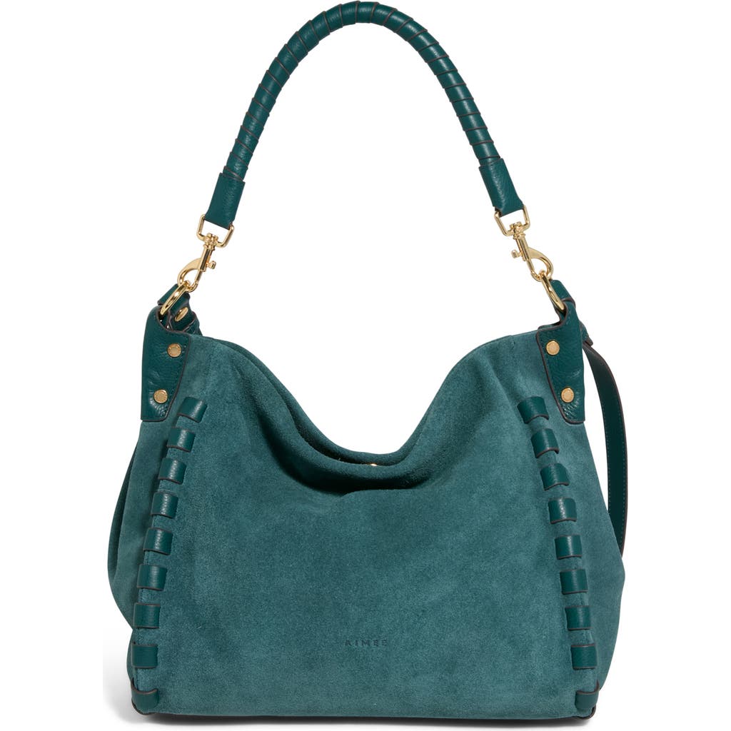 Aimee Zen Leather Hobo In Green