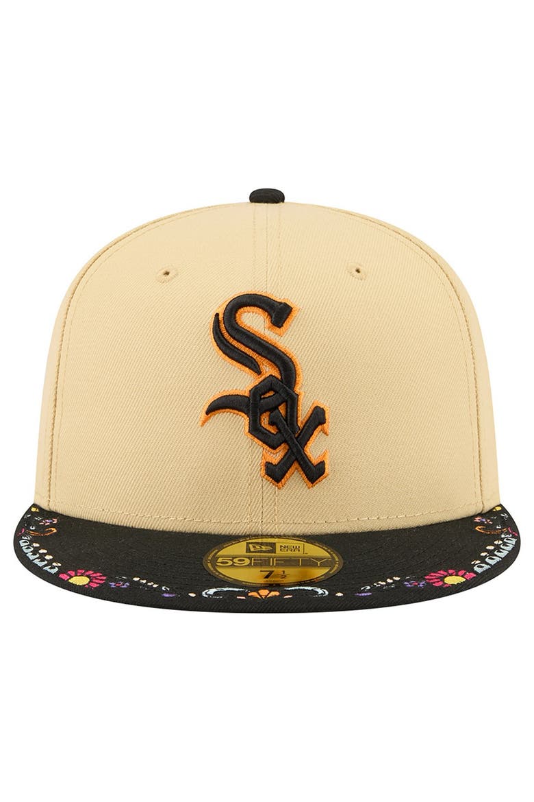 Men's New Era Light Beige Chicago White Sox Two-Tone Embroidered Visor 59FIFTY Fitted Hat, Alternate, color, Light Beige